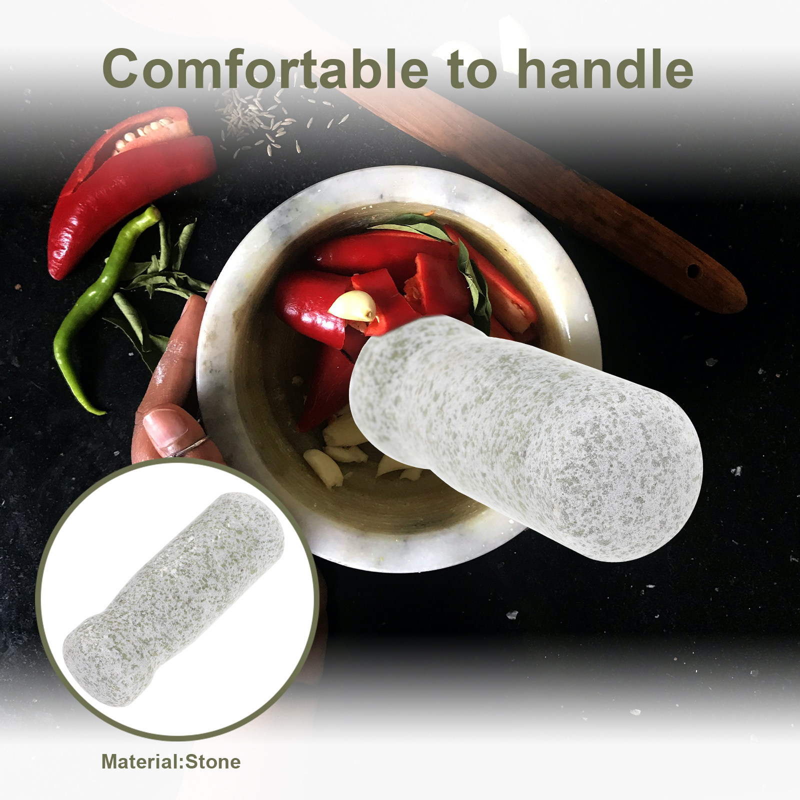 Manual Stone Pestle Garlic Gri - Kitchen Gadgets To Have ulasan dan harga