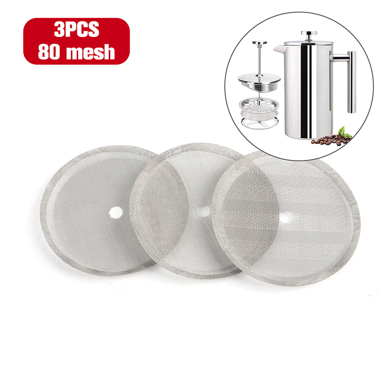 New 3Pcs Reusable Stainless St - French Press Coffee Maker ulasan dan harga