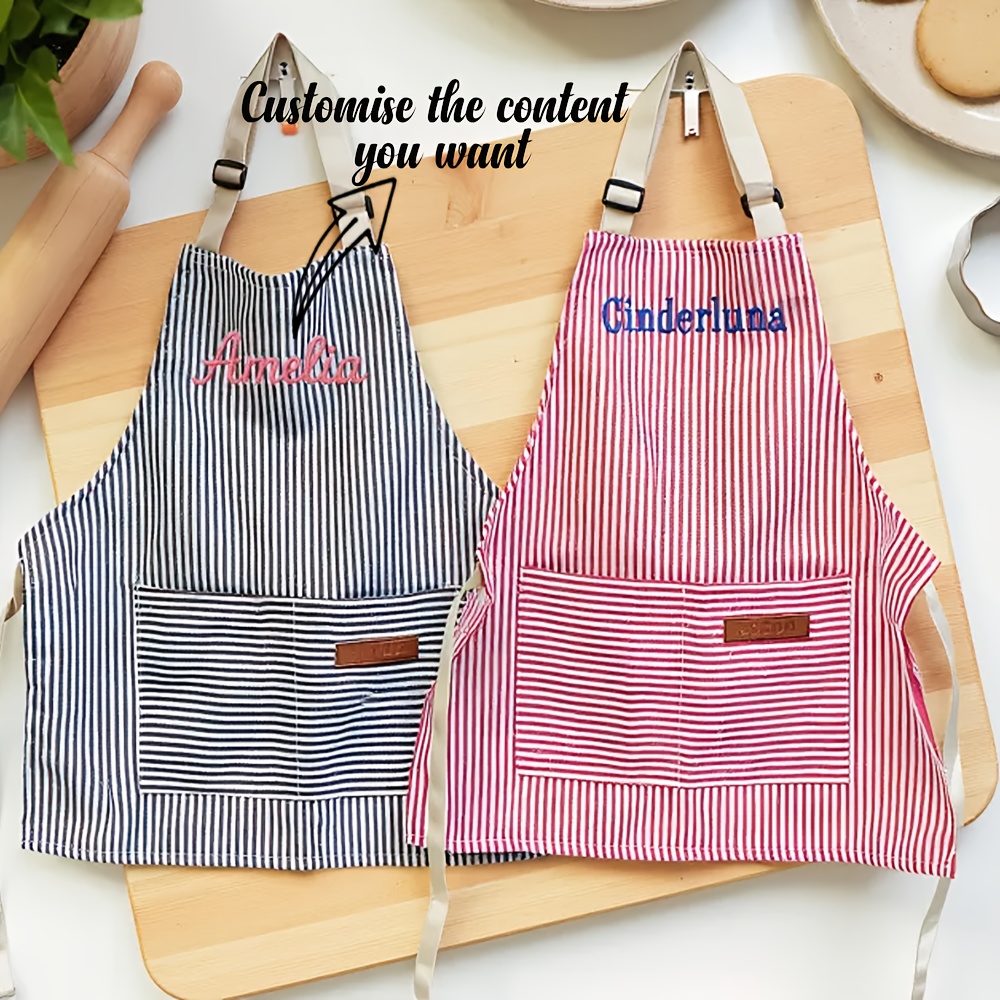 Embroidered Name Striped Apron - Kitchen Gadgets Name ulasan dan harga