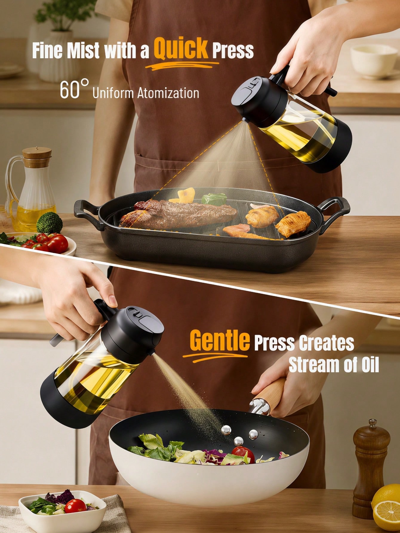 2PCS 2-In-1 Oil Sprayer & Pour - Kitchen Gadgets To Have ulasan dan harga